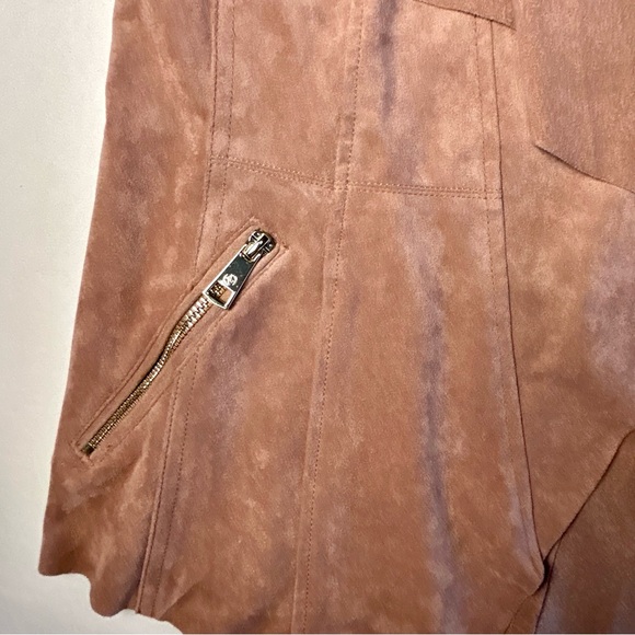 NWT Adrienne Vittadini Soft Pink Microfiber faux suede drapey jacket size S - Picture 6 of 9